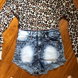 Sexy High Waisted Washed Shorts